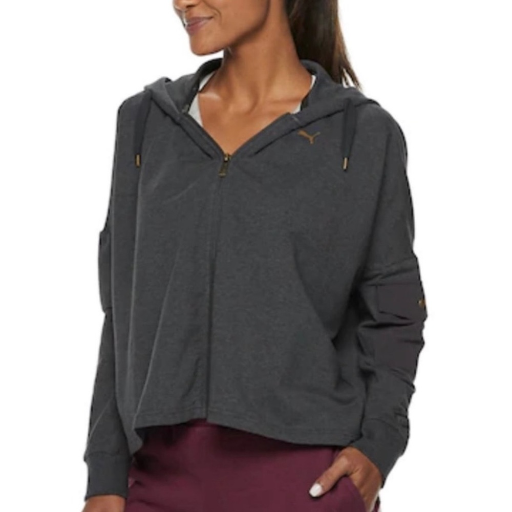 NWT Puma Fusion Full Zip Cropped Oversize Hoody XS